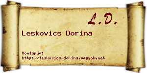 Leskovics Dorina névjegykártya