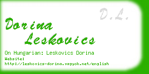 dorina leskovics business card